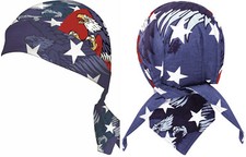 American Flag Bald Eagle Dorag Skull Cap Headwrap Bandana Stars Red White Blue