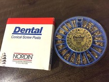 Dental Screw Post Authentic NORDIN Complete Kit Gold 240 Posts 2 Key Wrench Tool