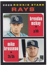 2020 Topps Heritage #161 Brendan McKay/Mike Brosseau Tampa Bay Rays
