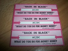 3 AC/DC Back In Black / What Do You Do For Money Honey Jukebox Title Strip
