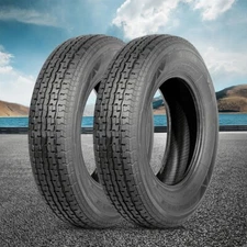 Set Of 2 ST205/75R15 Trailer Tires Radial 205 75 15 Tubeless 8PR Load Range D