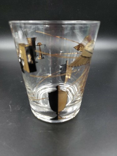 VTG SET OF 4 DOUBLE HIGHBALL GLASSES CADUCEUS MEDICAL PHARMACY MOTIF*2 AVAIL 39 - Picture 2 of 7