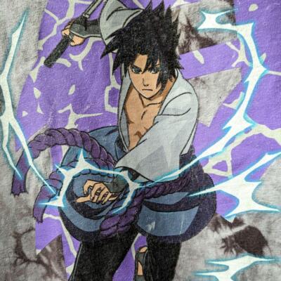 00S Naruto Shippuden Sasuke Cursed Seal Chidori Anime T-Shirt 