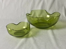 Anchor Hocking Chip & Dip Set Avocado Accent Modern No Box, No Anchor