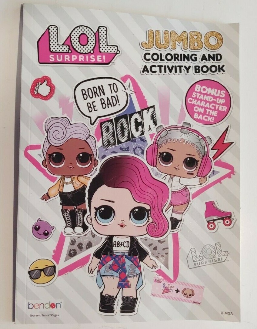 LOL Surprise Jumbo Coloring And Activity Book "BORN TO BE BAD" Bonus