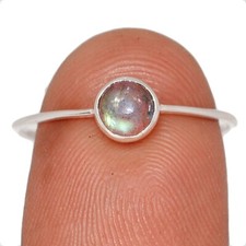 Natural Labradorite - Madagascar 925 Sterling Silver Ring PSO9 s.8 CR71228
