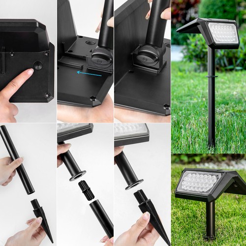 Solar Lights Outdoor Waterproof IP65, Solar Lights for Outside Landscape- 4 Pack - Picture 7 of 11