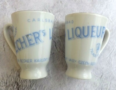 Carlsbad Bechers Liqueur shot mugs cups Czech Republic vintage  ceramic pottery
