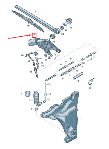 NEW AUDI A4 B9 REAR WINDSCREEN WIPER MOTOR 4KE955711 GENUINE - Picture 1 of 5
