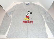 Disney Mickey Mouse Children's Long Sleeve V-Neck Sweatshirt Size: Large - Gray