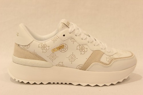 GUESS FLPVI3LEL12 scarpa donna in pelle bianca e pelle scamosciata grigia