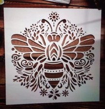 LARGE HONEYBEE & FLORAL Reusable Stencil Airbrush Painting Etc New 30x30cm