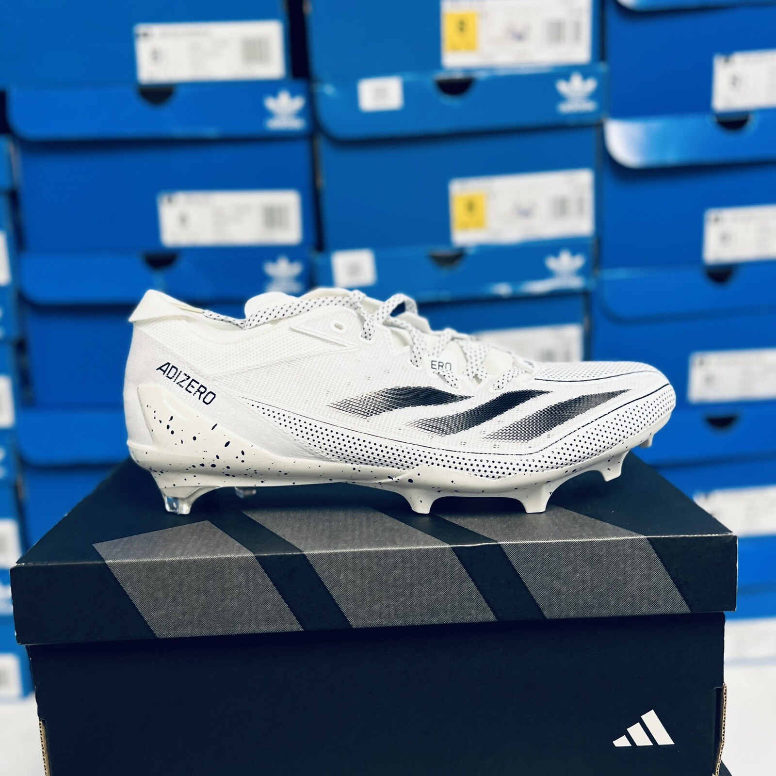 Мужские футбольные бутсы Adidas Adizero Electric, размер 9,5, Белые кроссовки #401