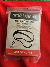 New - Smart Details - Replacement Vacuum Belts - Two Pack - Dirt Devil 4 5