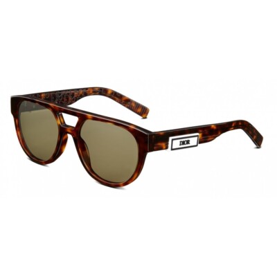 DIOR HOMME B23 R11 Tortoise Brown Sunglasses Brown Lens New