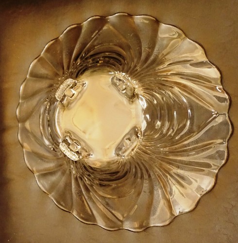 Vintage Elegant Cambridge Clear Caprice Glass 13" Four Footed Salad Console Bowl - Picture 6 of 9