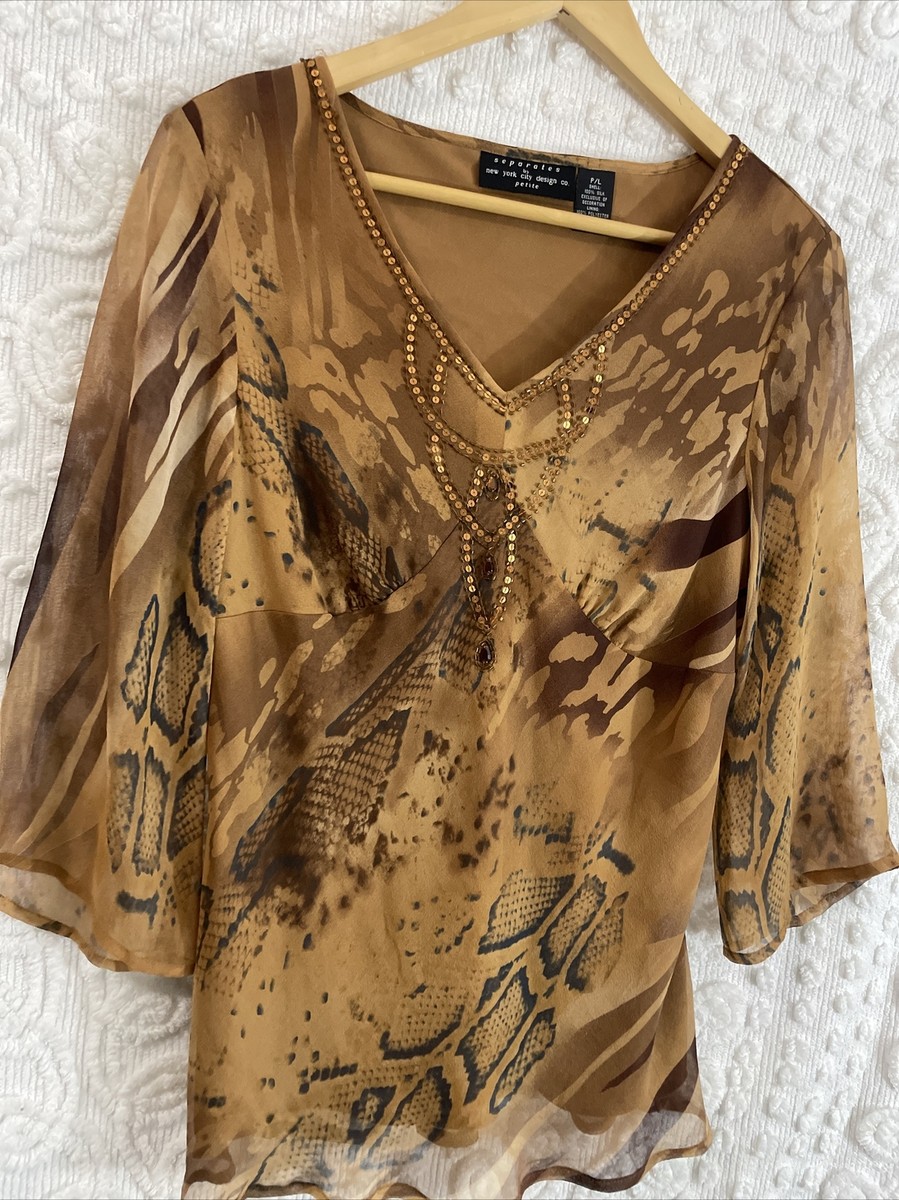 トップス Arts&Science silk blouse blusa_in_envers_satin_con_scol