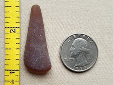 GENUINE BEACH SEA GLASS SURF TUMBLED CHOCO BROWN HONEY LONG SHAPE PENDANT L2