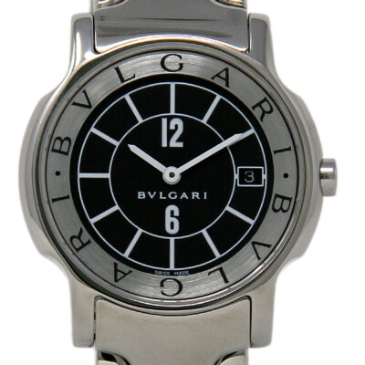 Bvlgari Solotempo 35mm ST35S Stainless Steel Black BULGARI