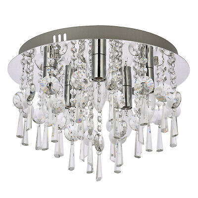 A1a9 Elegant Flush Mount Crystal Chandelier Modern Round Ceiling Light Fixture - Contemporary Round Crystal Chandelier Flush Mount Ceiling Lights