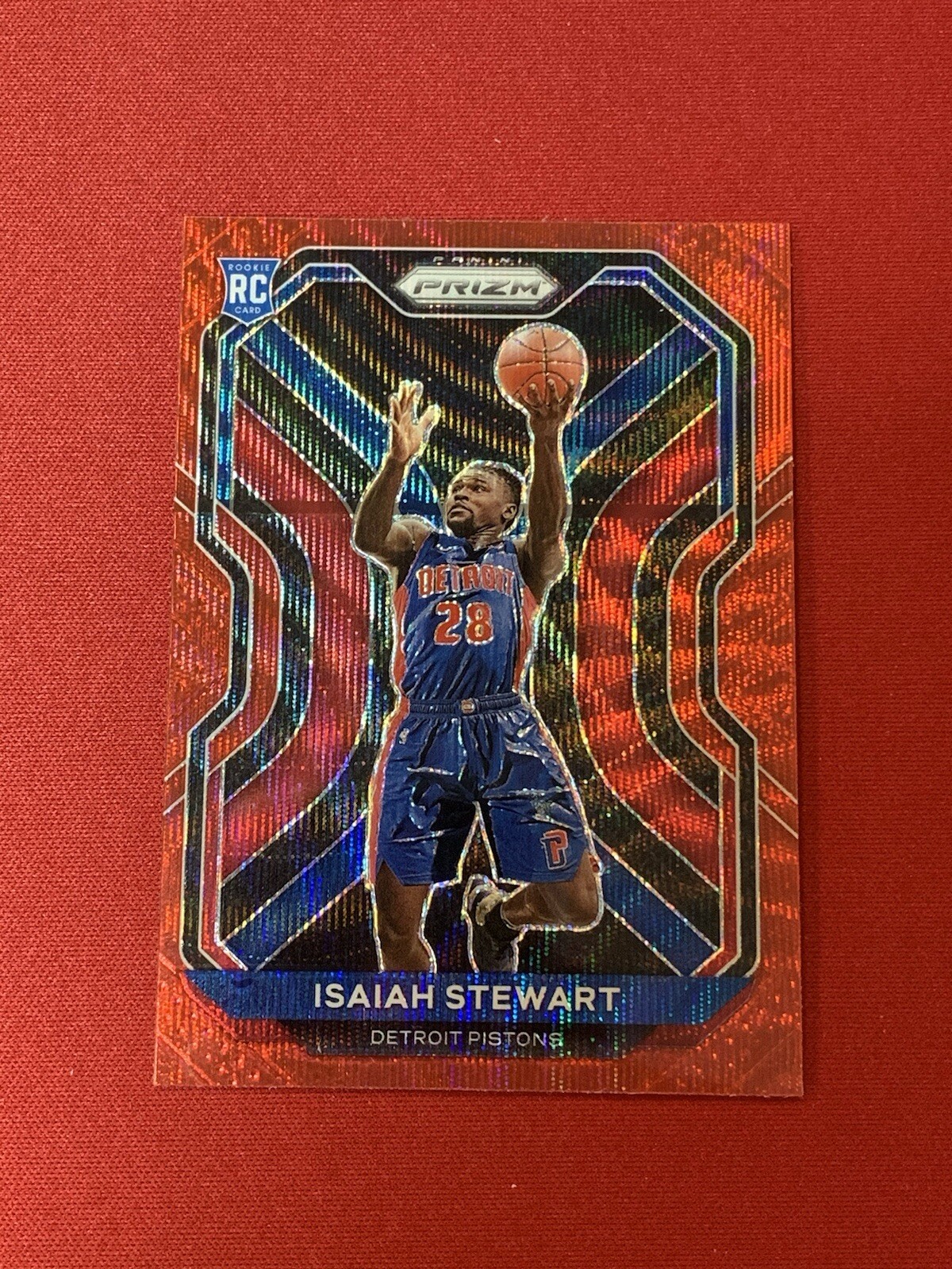 2020-21 Panini Prizm - Ruby Wave Prizm #254 Isaiah Stewart (RC)