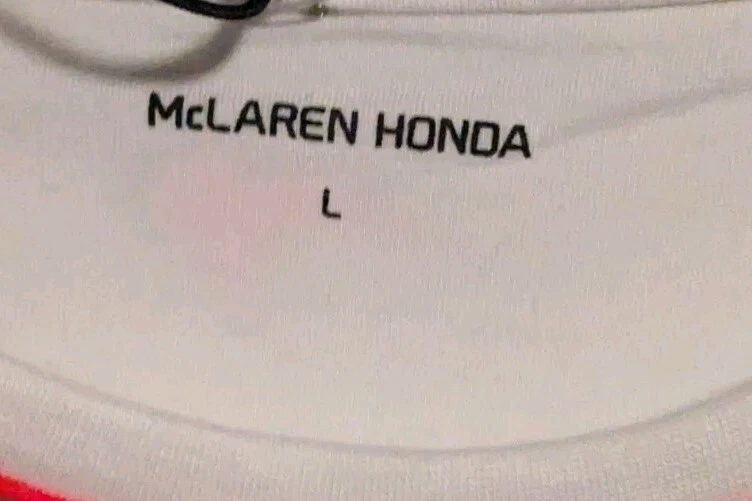 McLaren Honda Jenson Button White Womens T-shirt Racing F1 Sz Lg Formula-1 READ! - Image 4 of 4