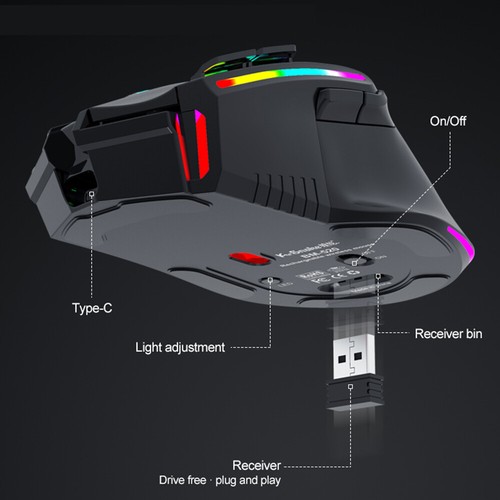 Kabellose Gaming Maus Computermaus 3200DPI Gamer Mouse für PC Laptop Gamingmaus - Bild 5 von 26