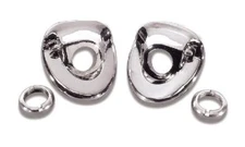 57 1957 Chevy Windshield Wiper Escutcheons Chrome Bezels Nuts & Nozzles