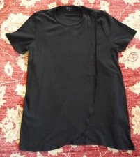 NEXT MATERNITY BLACK RIBBED TOP SIZE L WRAPOVER FRONT SHORT SLEEVES 94% COTTON