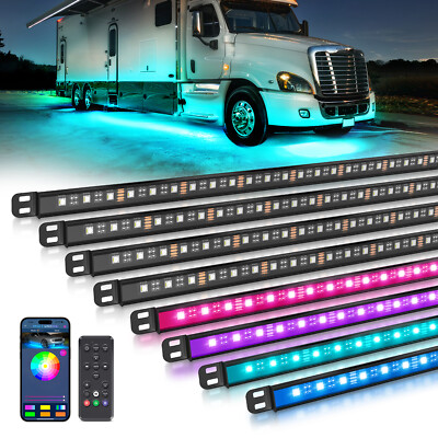 RGB LED Strip Under Car Tube Remote Underglow Underbody System Neon Light Kits