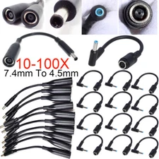 Power Charger Converter Adapter Cable 7.4mm To 4.5mm For HP Blue Dell Tips Lot