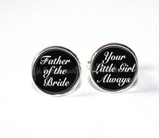 Father of the Bride Wedding Daddy's Girl Cuff Links Glass Metal Cufflinks Gift