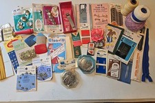 Vintage SEWING LOT Needles Zippers Pins Snaps Etc