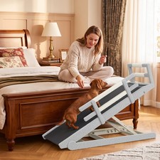 SUNYRISY Heavy Duty Dog Ramp 200 lb Extra Wide 17"Foldable Pet Stairs for Dog