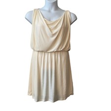 Halston Heritage Cowl Neck Draped Rayon Jersey Mini Dress Size Medium