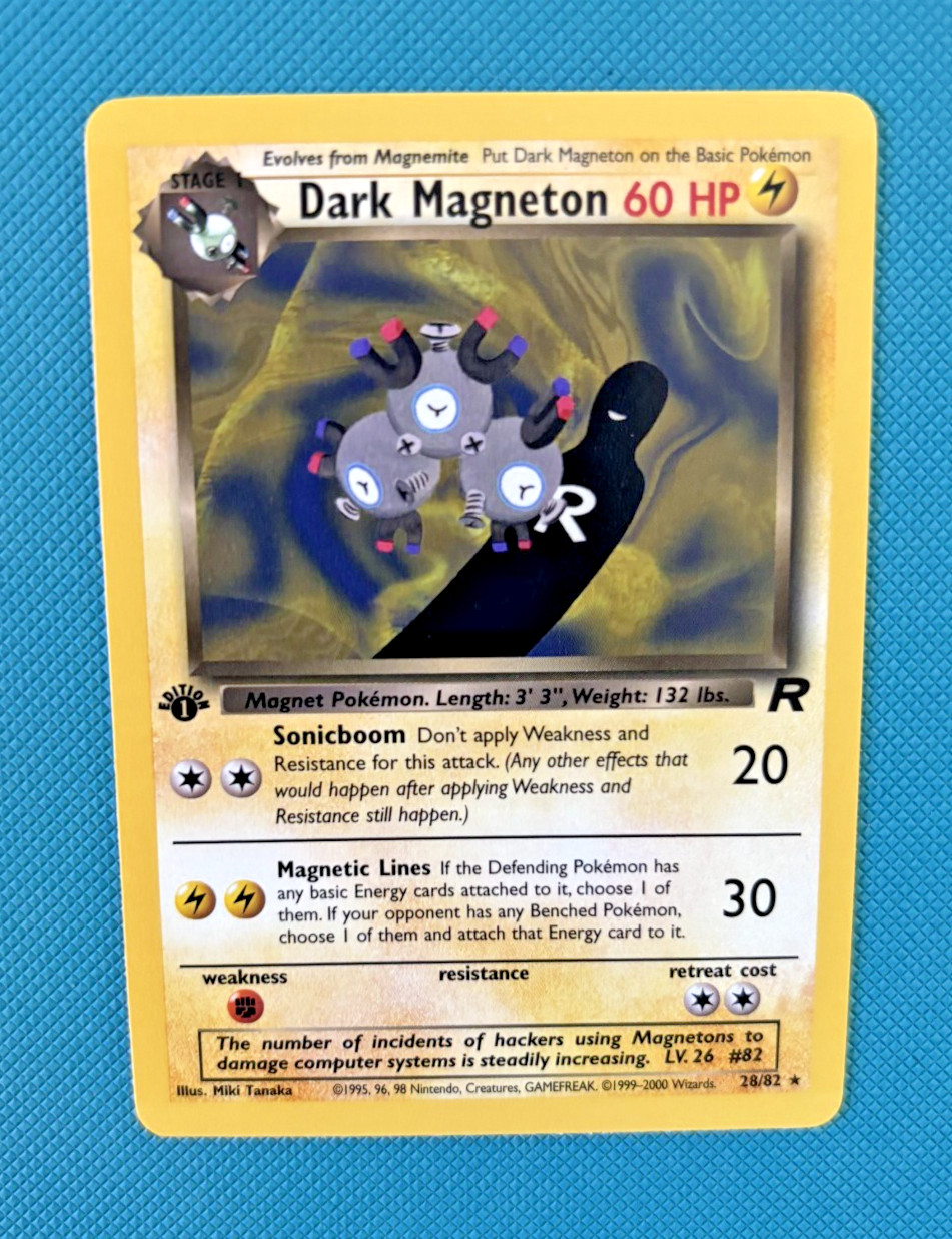 Dark Magneton 28/82 Team Rocket 1st Edition Near Mint Pokemon Card
