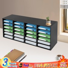 24 Slots Mail Document Sorter Organizer Desktop Literature File Storage Shelf