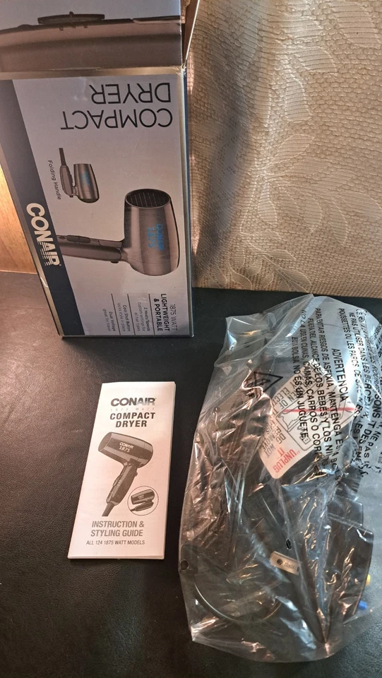 Conair 124p Folding Handle Hair Dryer 1875 W 2 Heat/speed Setting Black - Image 4 of 4