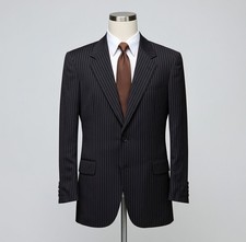Brioni, Black And Brown, Pinstripe, Single Breasted, Super 150s, Augusto Blazer
