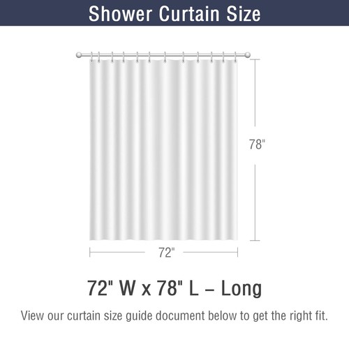 Gibelle Long Shower Curtain 72 x 78, Tall 3D Embossed Textured White Fabric S... - Picture 7 of 7
