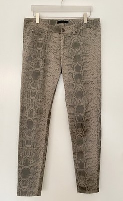 NEU/ UNGETRAGEN SET Stretch-Jeans Schlangen-Muster taupe grau Gr. 42