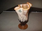 Vintage 1980s Fenton Art Glass Caramel Opalescent Lily Of The Valley Vase