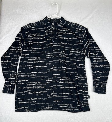 Vintage Sean John Button up black and white shirt. Size Large SPELL OUT NWOT