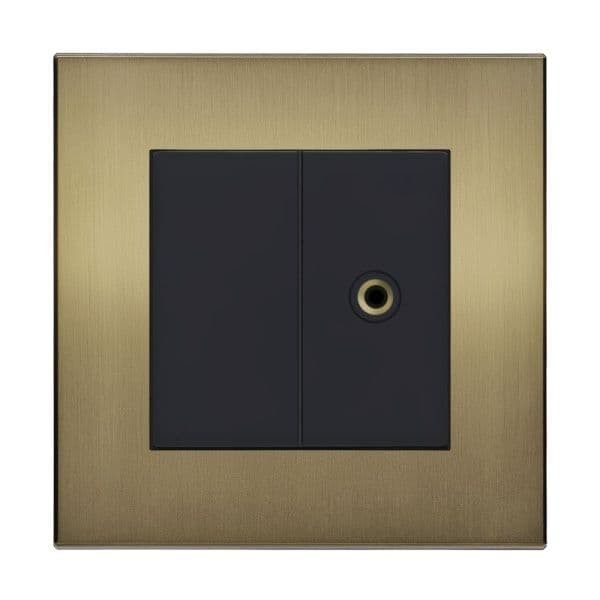 Retrotouch Aura BM13BB-JP35B 3.5mm Stereo Jack Outlet - Brushed Brass