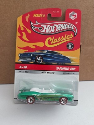 Hot Wheels Classics Series 5 #8/30 '70 Pontiac GTO in Green - Redline 5 Spokes C