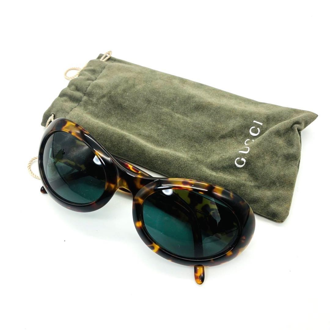 Gucci Tortoiseshell Interlocking GG Logo Oval Sun… - image 13