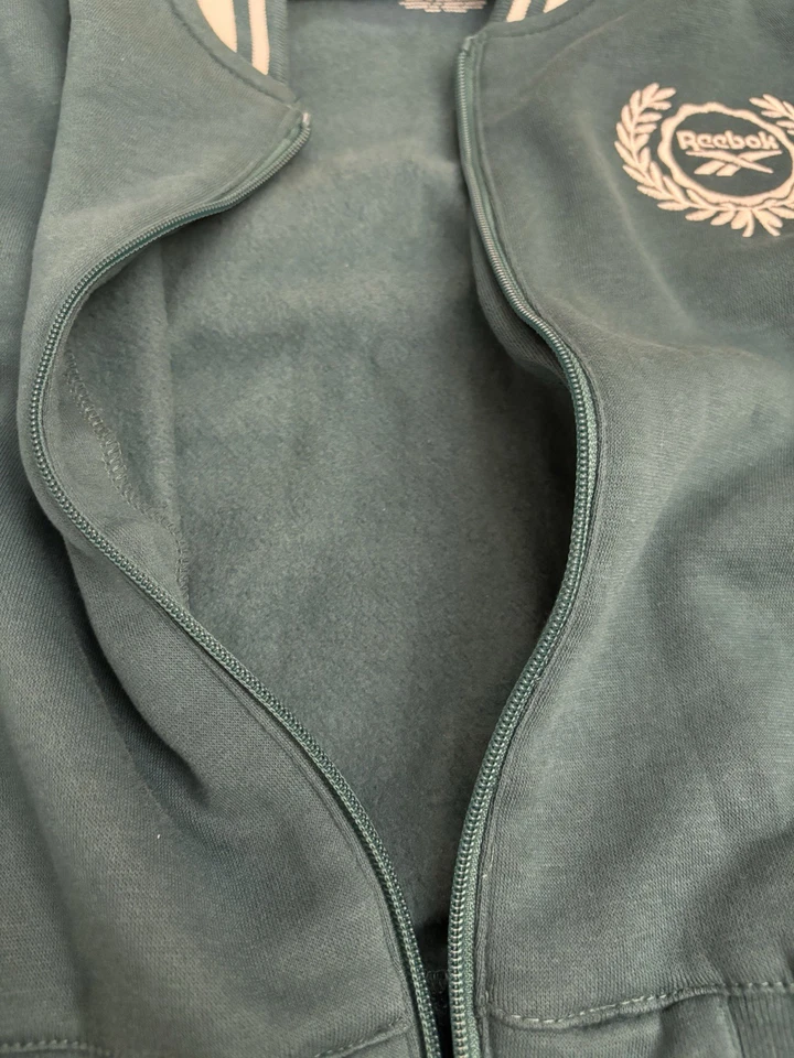 NUEVO Reebok Conjunto de 2 piezas Sudadera Vestido y Pantalones Cortos Chaqueta Verde azulado Talla 8/Mediano Foto 4 de 4