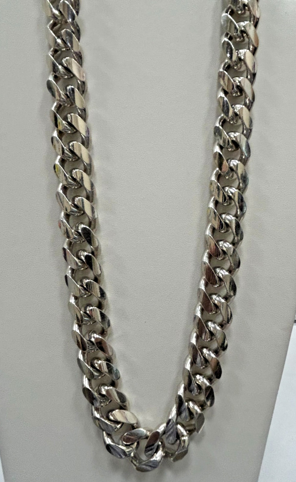 Massive Solid 925 Sterling Silver Cuban Link Chai… - image 1