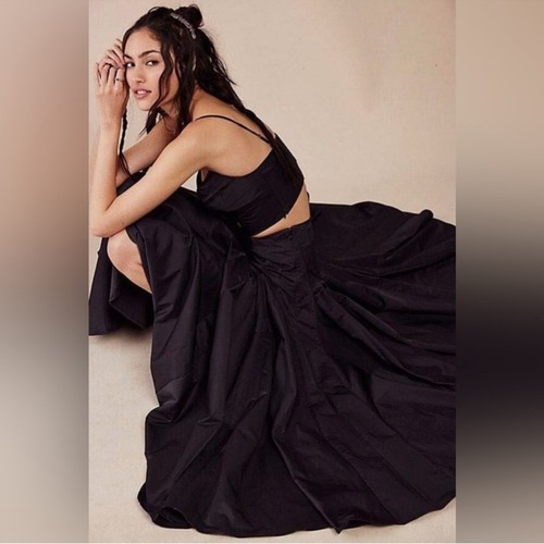 Free People Black Maxi Top & Skirt Set