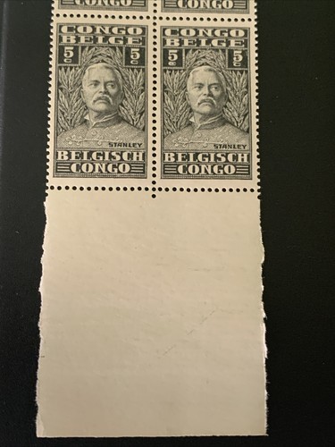 belgian congo #115 sir Henry Mortan Stanley block of 6 Mnh Gray Black 5 Cent - Picture 3 of 5